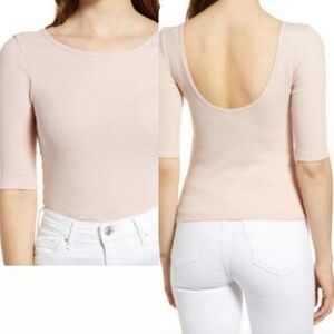 NWT NORDSTROM BP Size X-Large Pink Balletcore Scoopback Short Sleeve T-Shirt